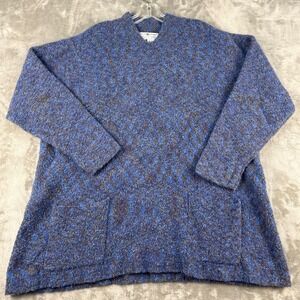 Real Clothes Sweater Womens 3X Salon Z Blue Multi Wool Blend Boucle Pockets EUC